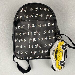 Friends all-over print faux leather mini backpack 2-piece set taxicab coin purse